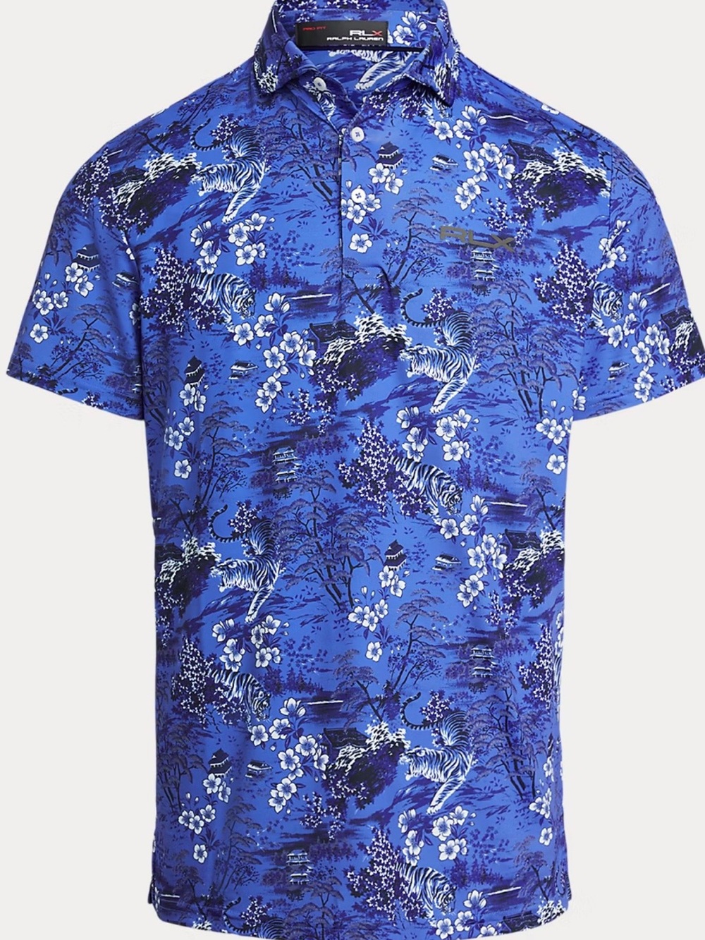 👕BNWT👕 RLX Ralph Lauren Golf Polo in blue floral tiger print